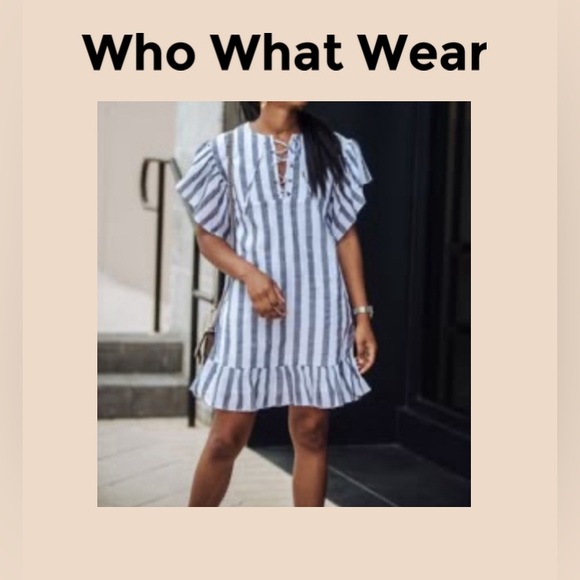 Who What Wear Dresses & Skirts - Who What Wear Women’s Ruffled Sleeve Mini Dress Size Large NWOT